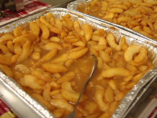 Apples sauteed in butter with brown sugar and cinnamon goes great with roast pork.